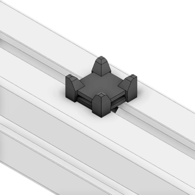 66-110-0 MODULAR SOLUTIONS CABLE TIE DOWNS 1/4 TURN CABLE BLOCK, 22MM, BLACK